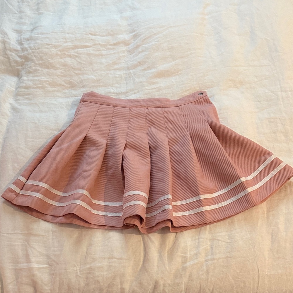 Pink Pleated Skirt School, girl cheerleader